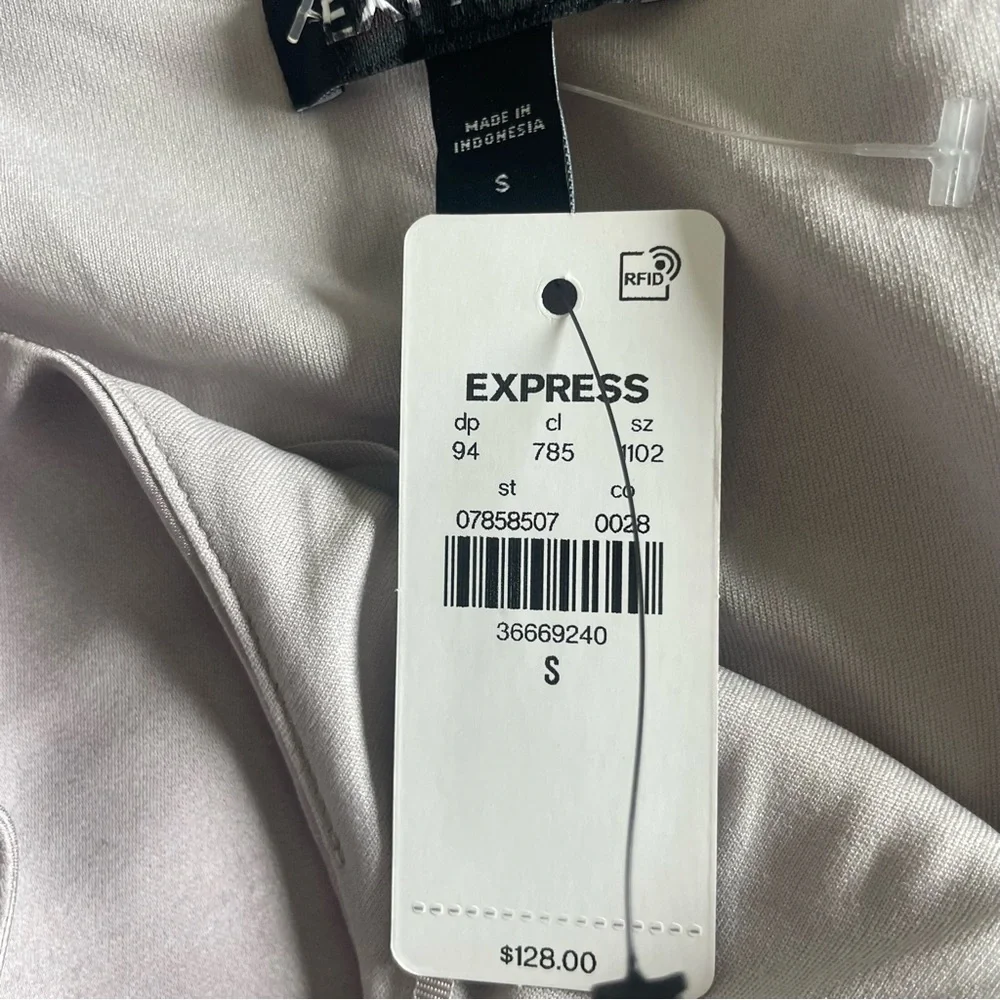 New! Express Floral Satin Gray Lace Midi Dress nwt 30948_8